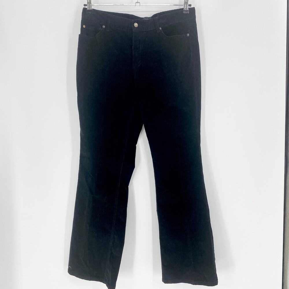 THE LIMITED Womens Black Micro-Corduroy Size 12 Drew Fit Mid Rise Boot Cut Pants